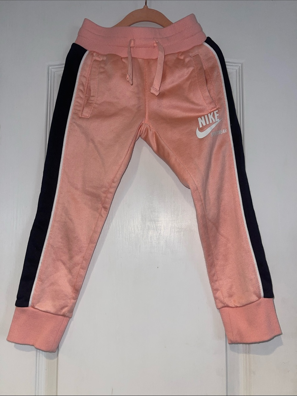 Nike Kids Pink Joggers with Black Side Panels